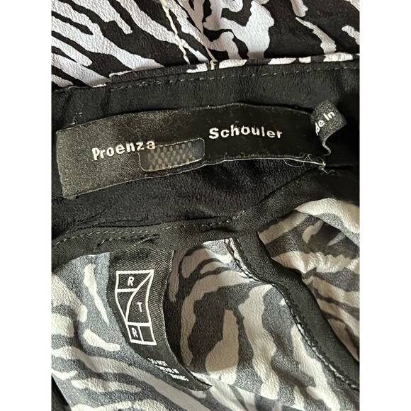 Proenza Schouler Animal Print Short Sleeved Draped Dress 8 - Picture 13 of 14